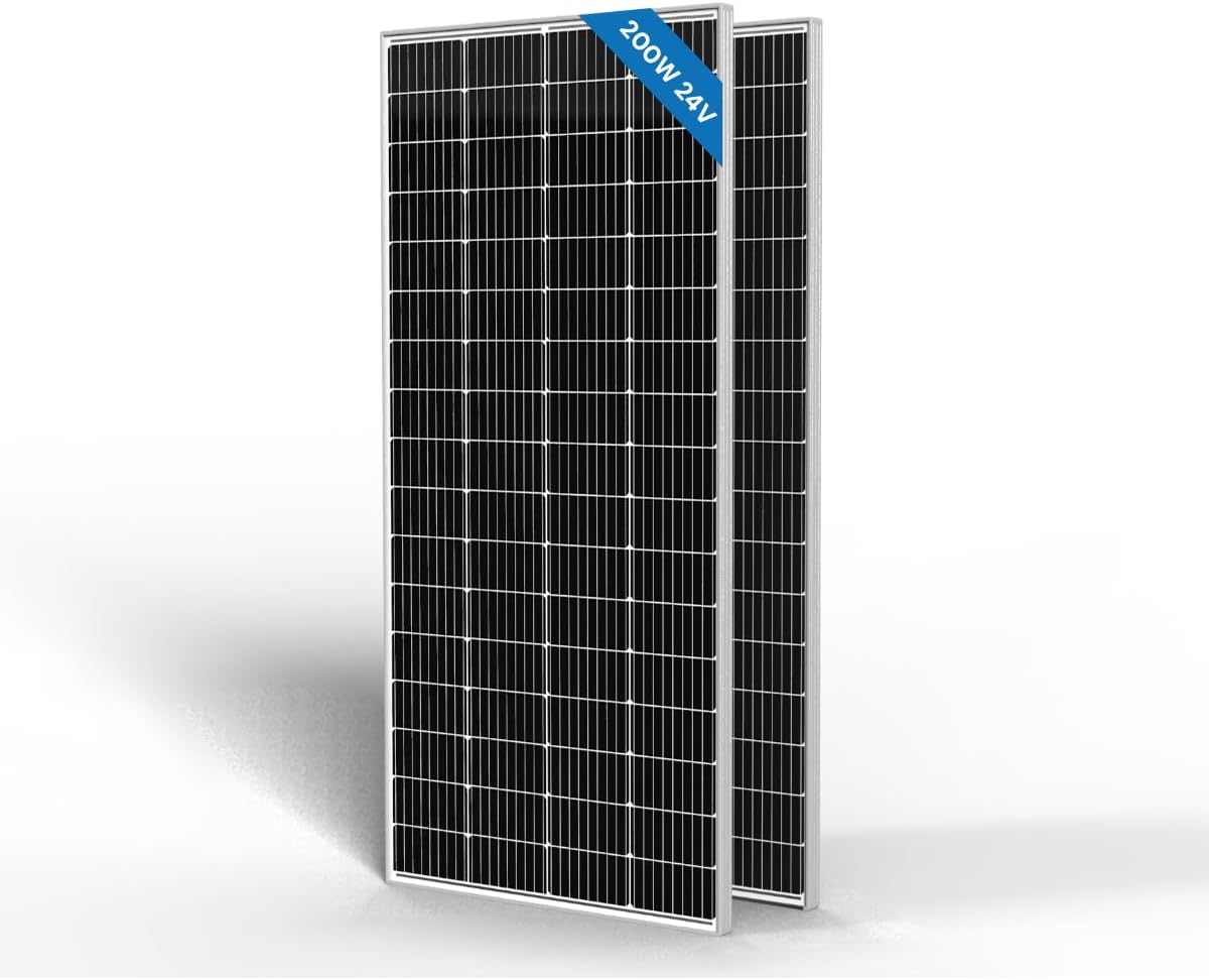 ACOPOWER Solar Panel 400W 24V, Monocrystalline High-Efficiency PV Module Power Charger for RV Caravan Marine Camper Rooftop Farm Battery and Off Grid(2 * 200W)