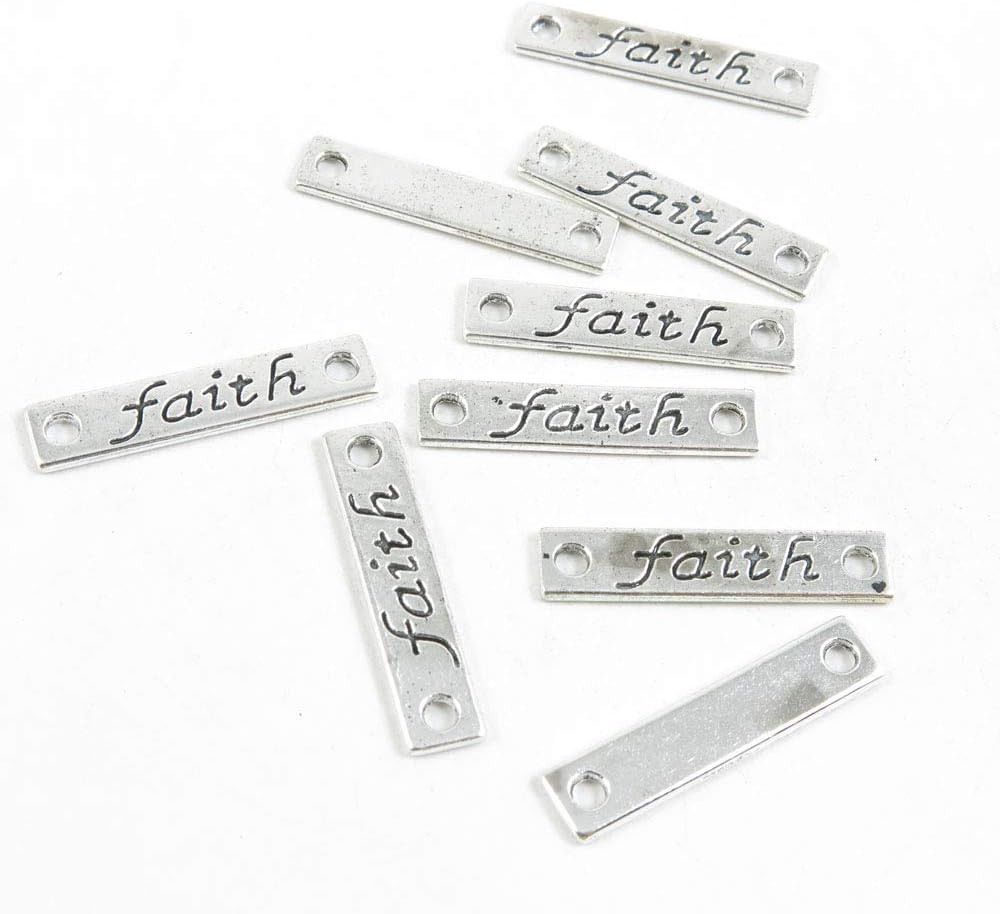 1430 Pieces Antique Silver Tone Jewelry Making Charms Crafting Beading Craft U6VR3 Faith Tag Connector