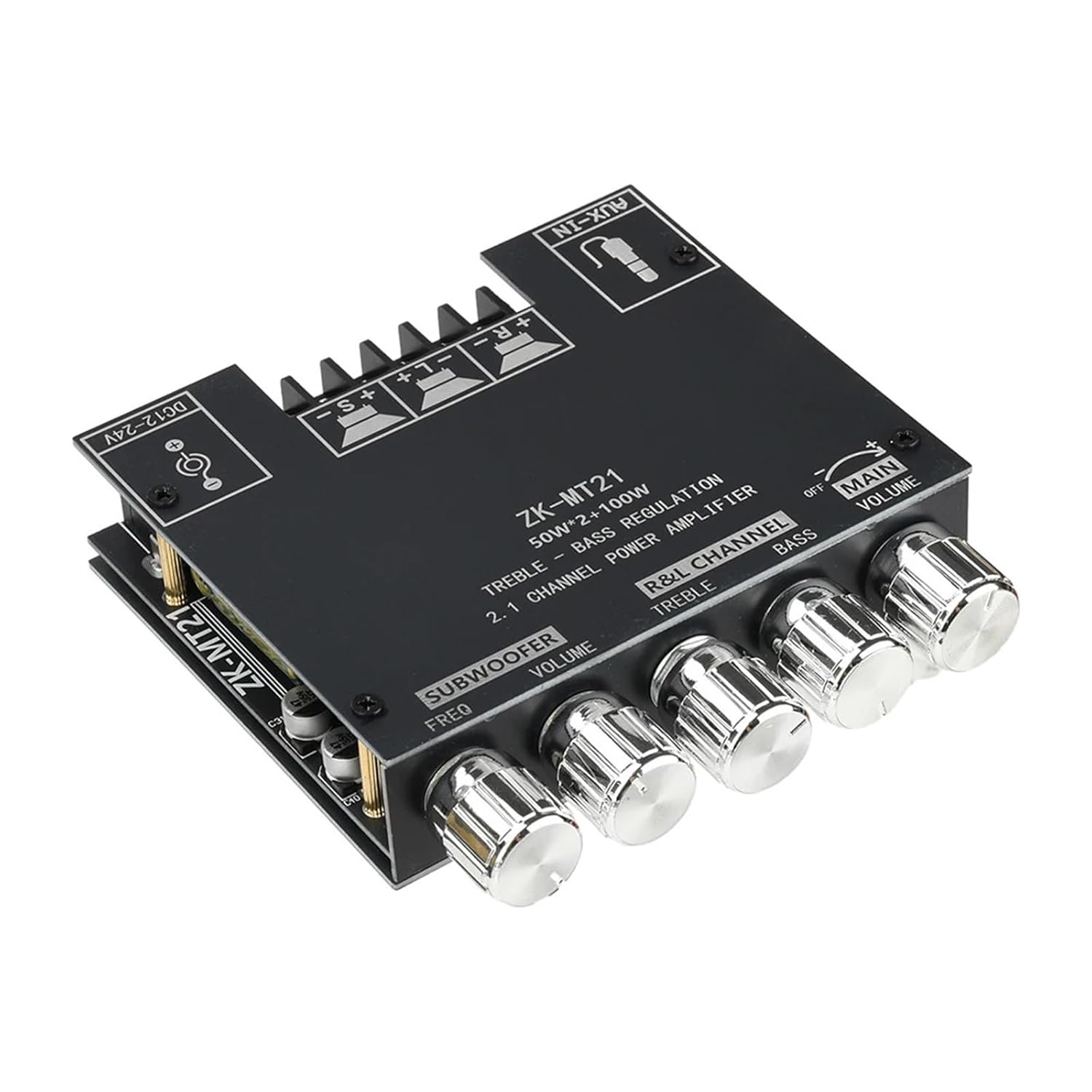 MT21 2.1 Channel 5.0 Digital Audio Amplifier Board 100W+50W+50W Subwoofer Stereo Sound Amplifier Bass AMP Module AUX(Type A)