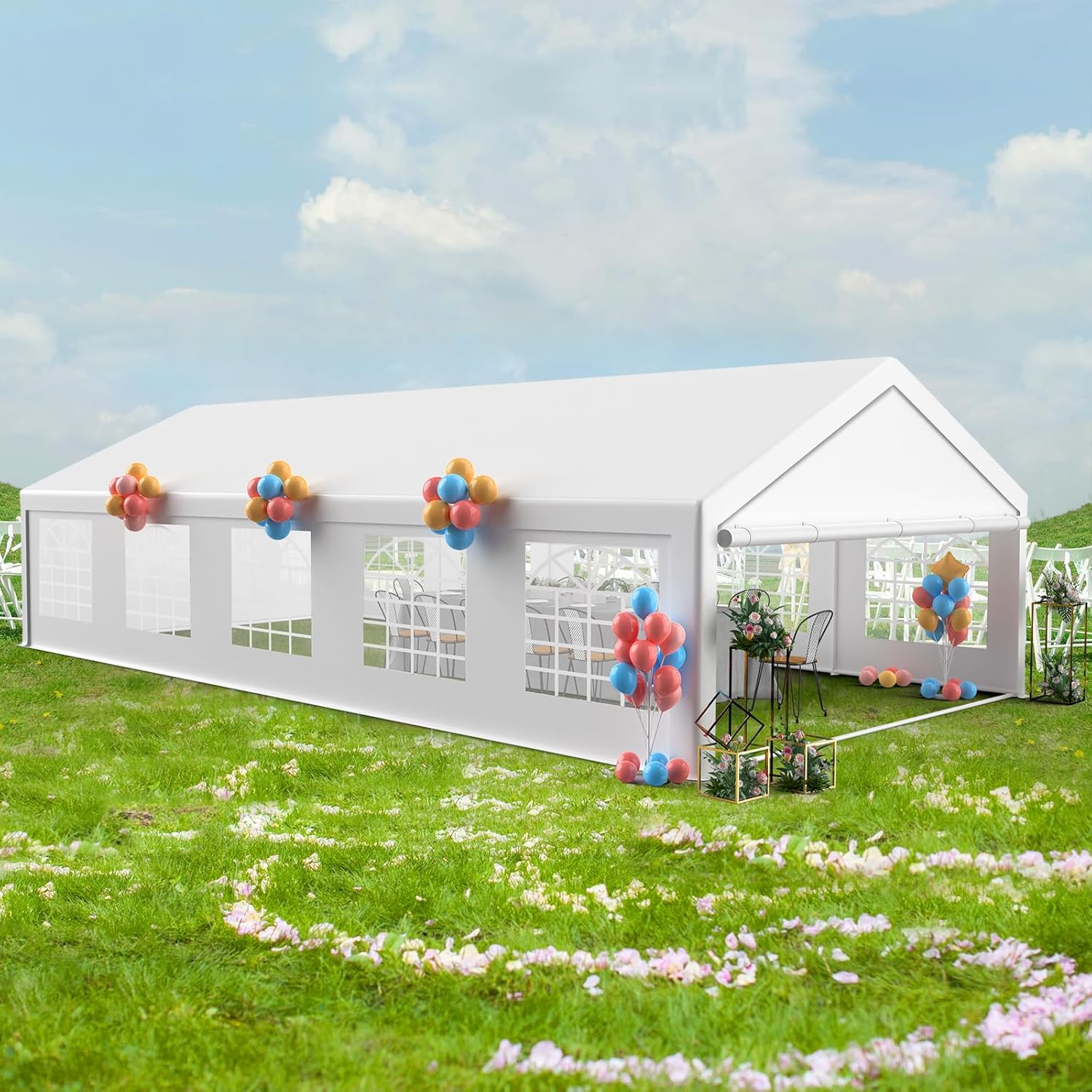 20X40 FT Party Tent, Heavy Duty Wedding Tent Outdoor Canopy with Removable Sidewalls for Wedding Parties Birthday BBQ Event Shelter