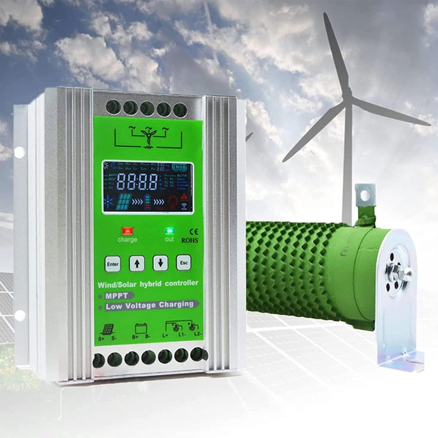 Smart Wind Solar Hybrid MPPT Charge Controller,12V/24V/48V Auto Distinguish Off Grid Mppt Wind Turbine Solar Charge Controller (12000w 12V/24V)