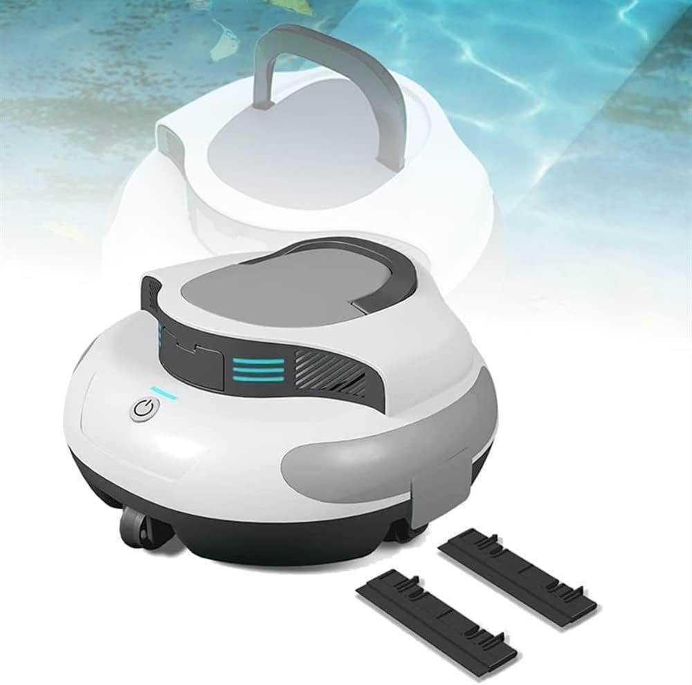 Cordless Swimming Pool Vacuum Cleaner, Automatic Robotic Pool Cleaner Lasts 100 Mins, 5000Mah Rechargeable Battery, Self-Parking, up