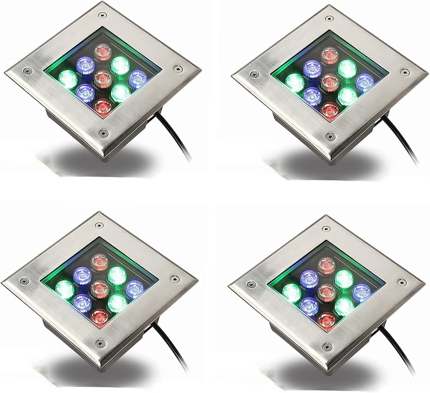 Well Lights Landscape, LED Well Lights, Waterproof Stainless Steel Material Square Buried Light, Recessed Lighting, Garden Lighting, Path Lighting(Cold White Light,36W(85-265V))