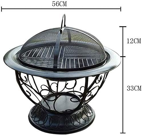 Fire Pits Outdoor Wood Burning Home Durable Round Steel Wood Burning Outdoor Patio Fire Pit with Spark Screen Guard