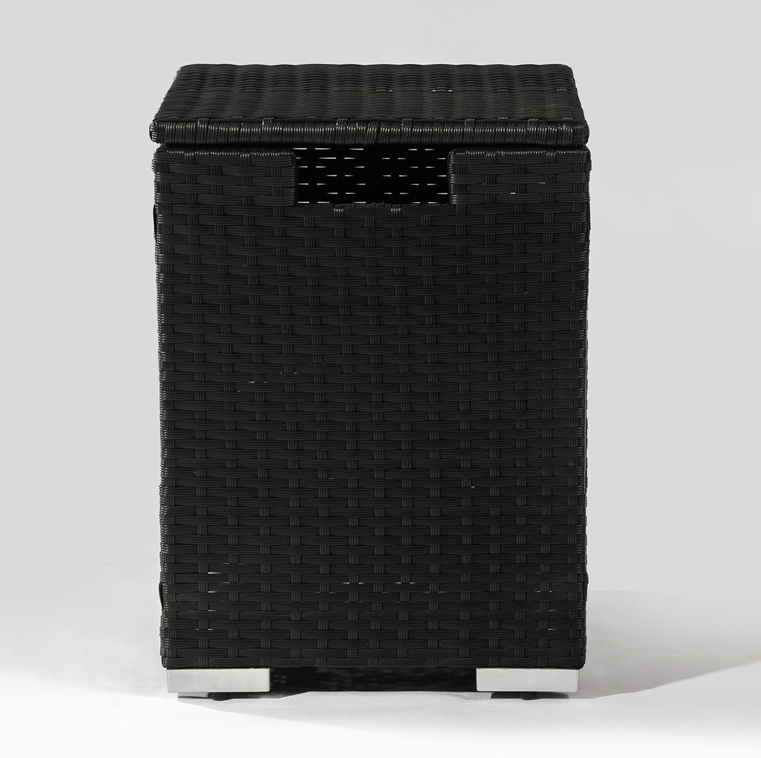 Dark Gray Fire Pit Table with Propane Tank Holder & Ceramic Tile Top – Outdoor/Indoor Patio Heater for Living Room, Backyard, Deck (1 Doors)