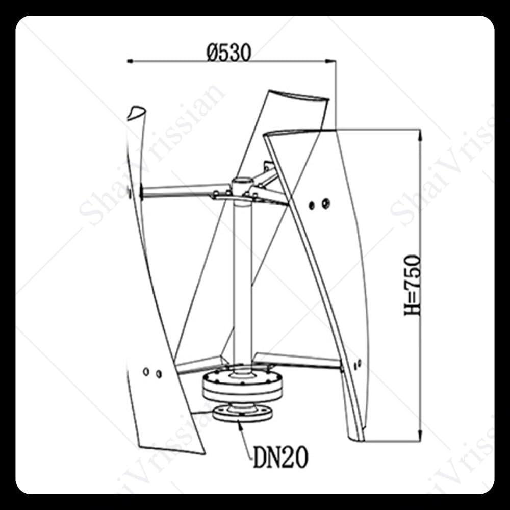 Axis Wind Turbine Generator 3 Blades,Wind Turbine Generator Kit,Operating Temperature -40°c to 80°c,Strong Wind Resistance,for Gazebos,Cabins,Homes or Industrial 200W24V