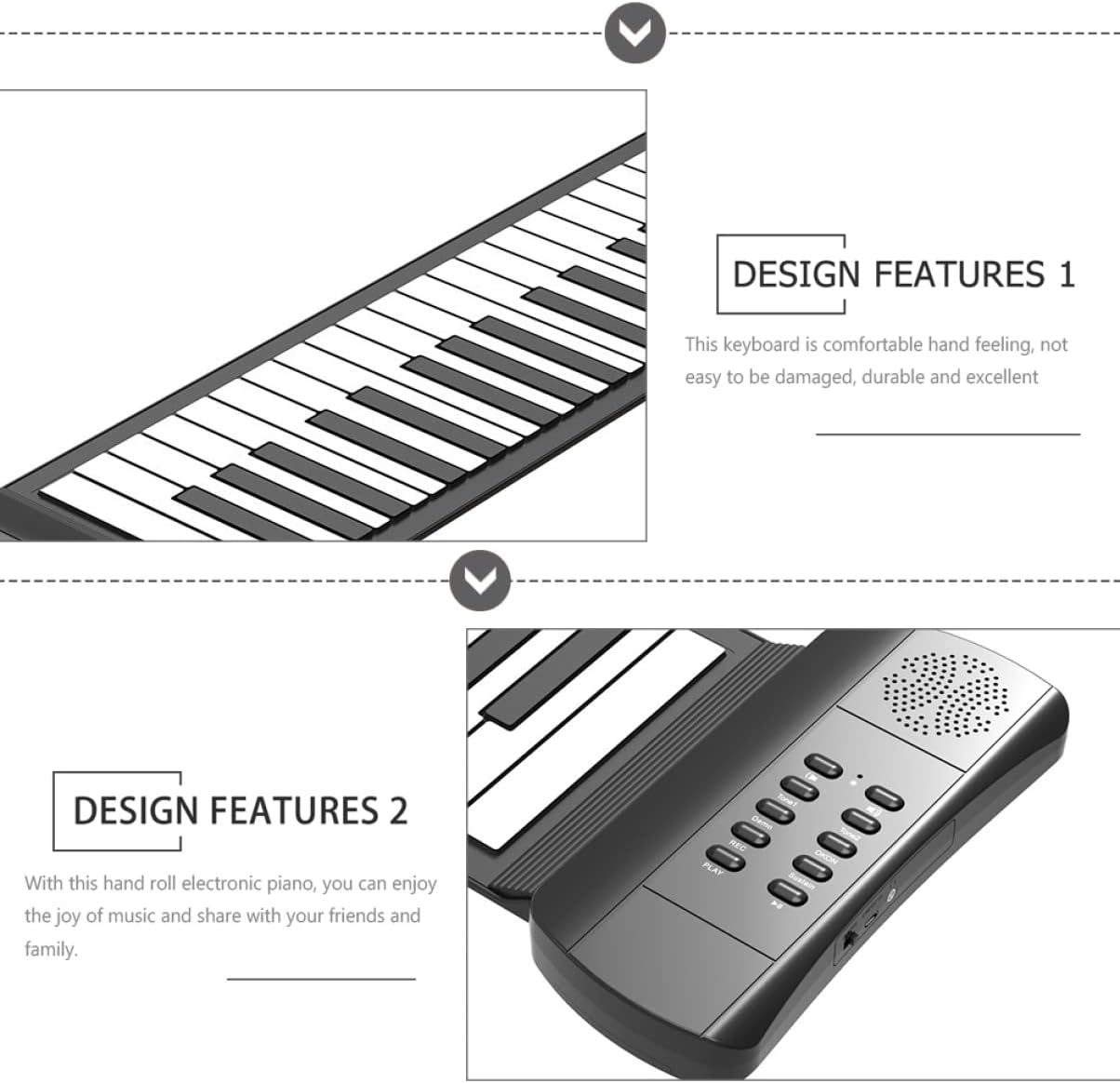 61 Keys Roll-up Piano Silicone Foldable Electronic Keyboard for Boys and Girls Portable and Lightweight Design for Home and Travel