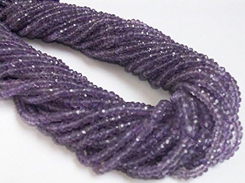 JP_BEADS 3.50 mm (10 Strand lot) Natural Genuine Pink Amethyst Roundel Micro Faceted Beads