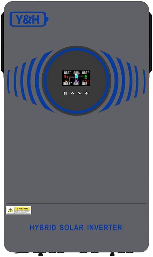 Y&H 4200W Solar Inverter 24V DC to 220V AC Pure Sine Wave, w/ 120A MPPT Controller, Dual Output, Battery-Free Start Supported, Built-in Air Switch & Lightning Protection,for Home Backup,Off-Grid Use