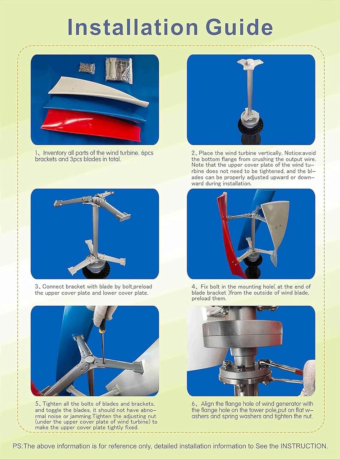 Vertical Wind Turbine Generator 3000W,12V 24V 48V with 3 Blades,with Controller Kit Low Noise,for Farm Garden for Marine,RV,Home,Windmill Generator 48V