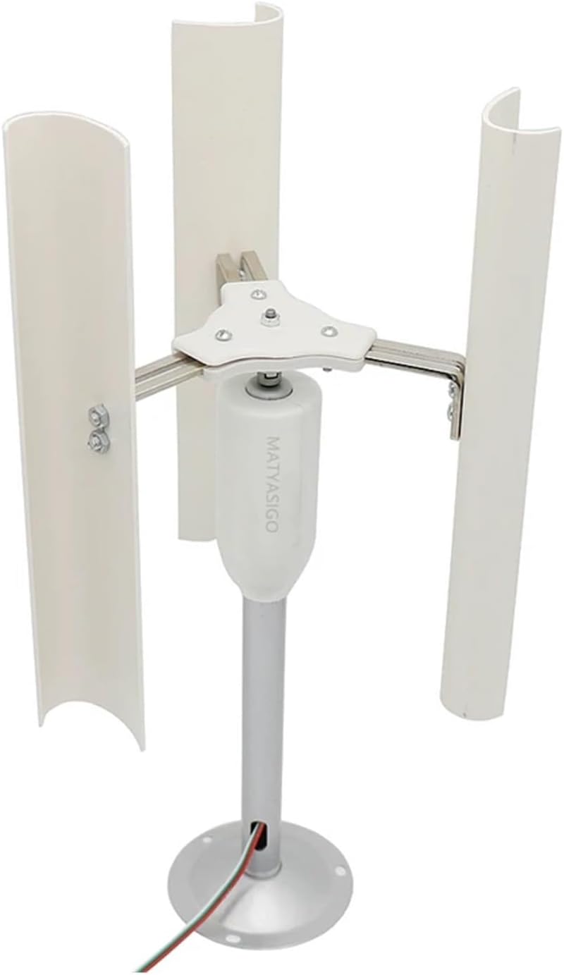 Vertical Axis Wind Turbine Model DIY Three-Phase Permanent Magnet Generator Night Light Making Windmill DIY Display Low Starting Speed for Home