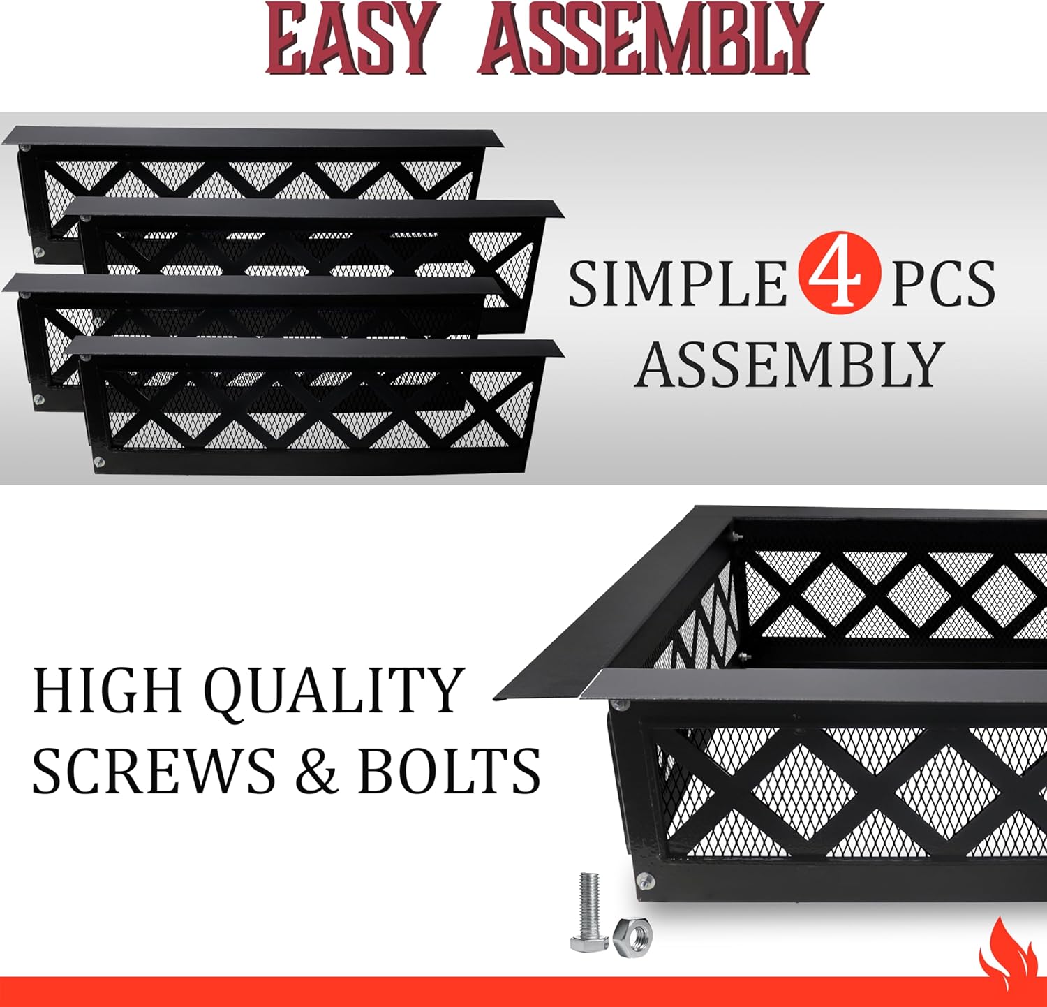 SIMOND STORE Smokeless Fire Pit Insert Square - 36