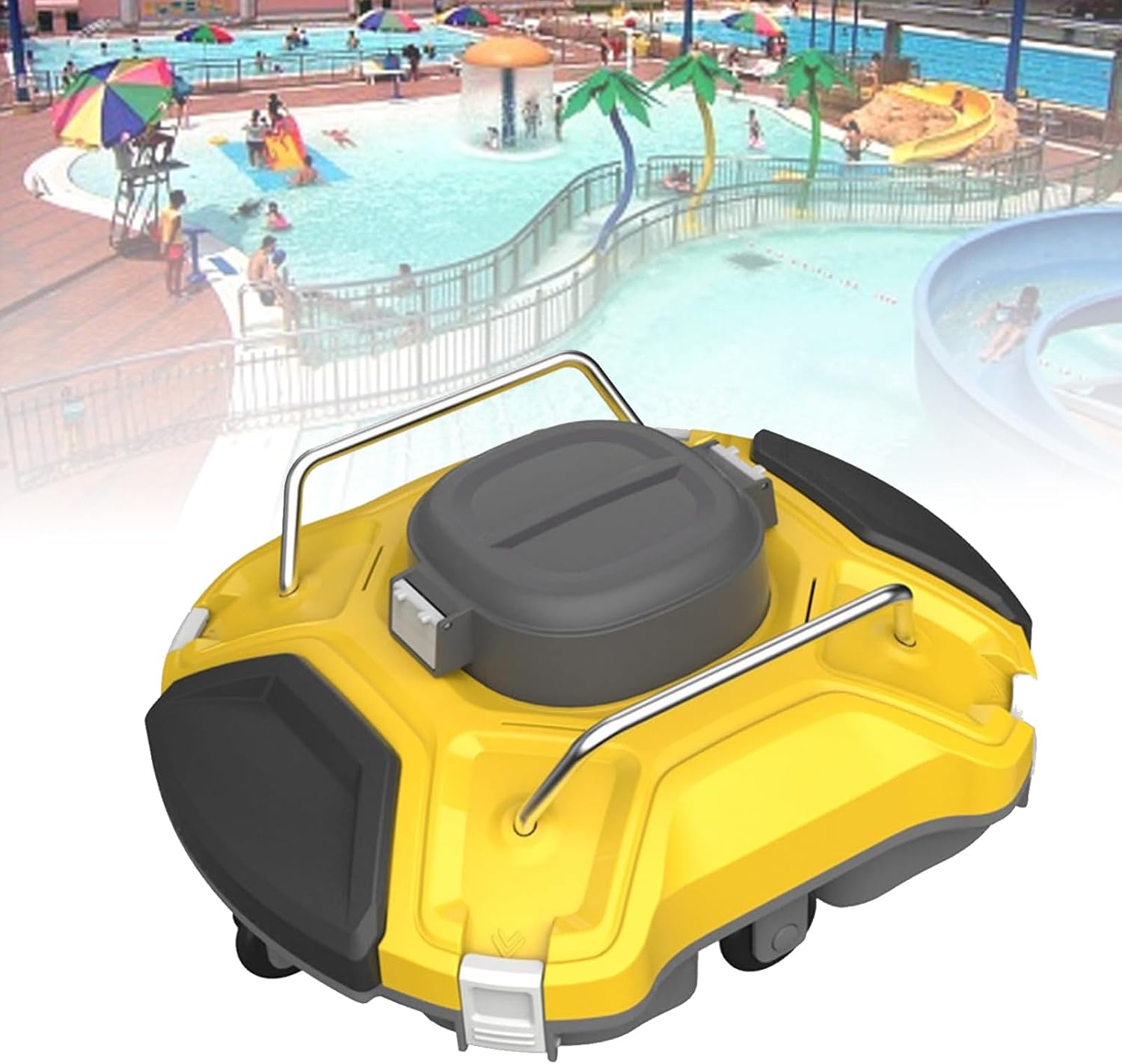 Cordless Robot Pool Vacuum Cleaner, Intelligent Navigation Automatic Cleaning, 90 Minutes of Battery Life, Four-Wheel Drive Three-axis Motor, Suitable for Above-Ground and Underground Pools