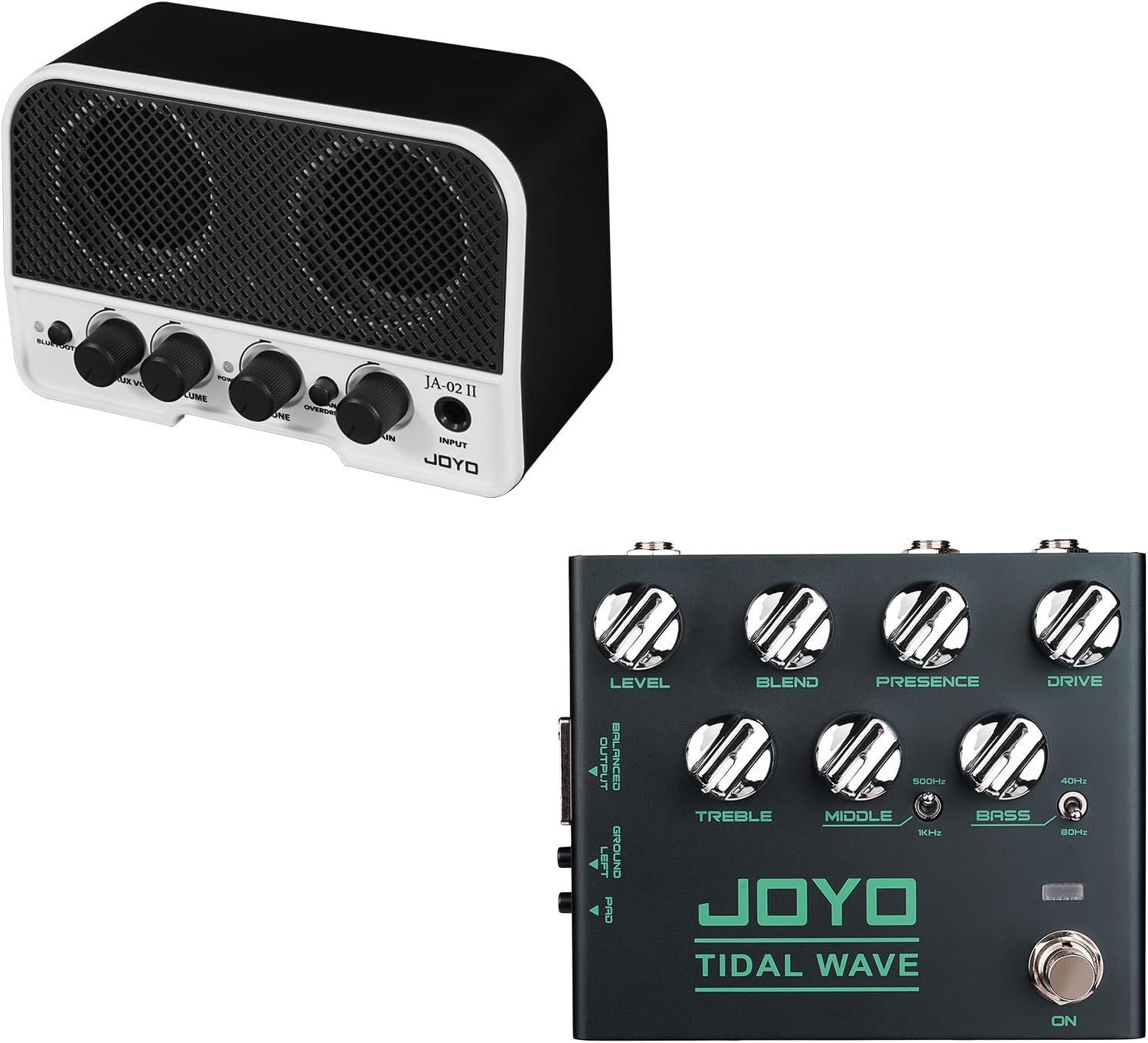 JOYO R-30 Bass Guitar Pedals Preamp Overdrive Pedal and JA-02 II 5W Mini Guitar Amplifier Black
