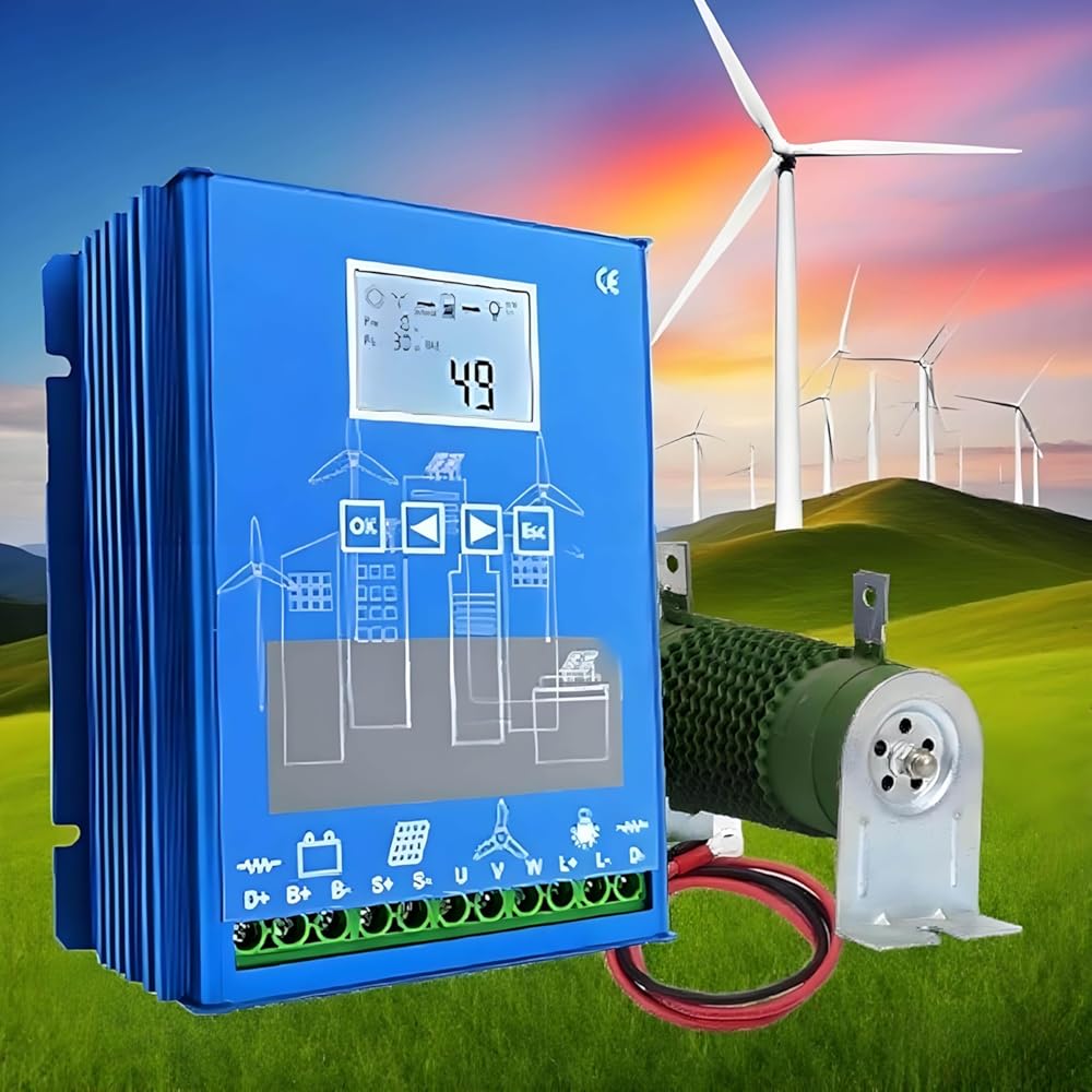 Wind-Solar Hybrid Charging Controller Wind-Solar Turbine Generator Controller With Unloading Function, 12v/24v/48v Automatic Identification Controller, Suitable for Homes, Ships, Street Lights12000W