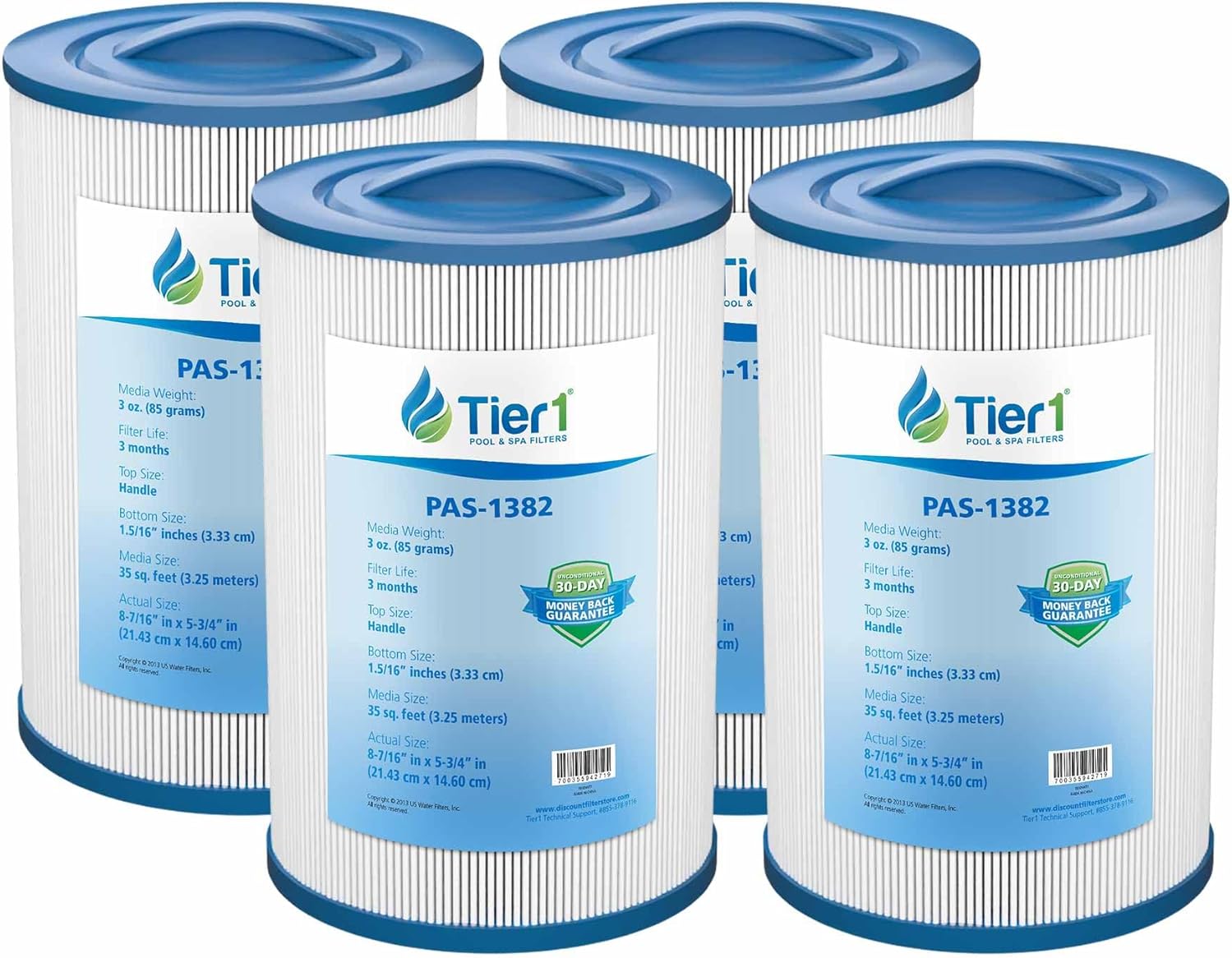 Tier1 Replacement for Maax Spas Filter – 4 Pack | Compatible with Pleatco PAS35P, PMAX50, FC-0300, 5CH-35 | 8