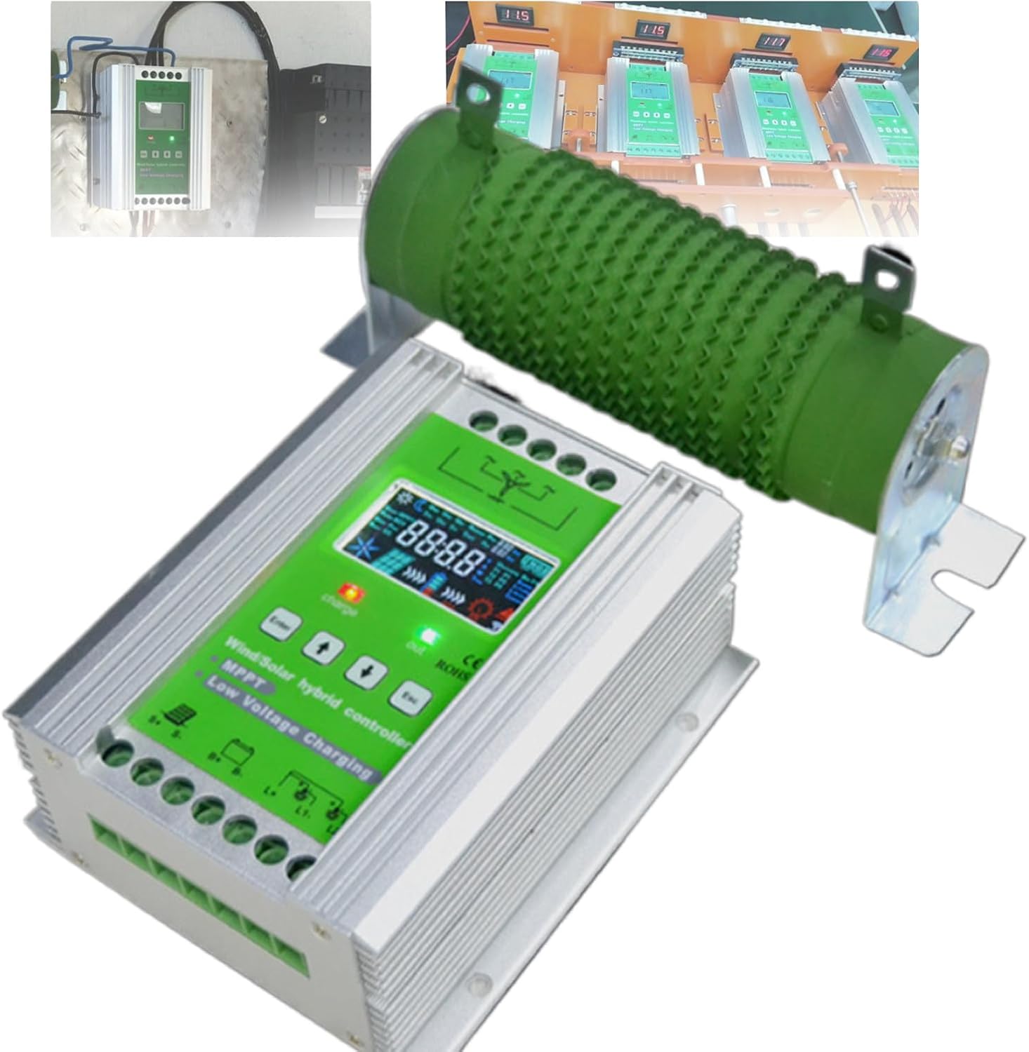 6000W Wind Solar Hybrid System with MPPT Charge Controller, 1000W Wind Turbine Generator & 1500W Solar Panel, Auto Regulator for 12V/24V/48V Systems, Efficient Energy Solution