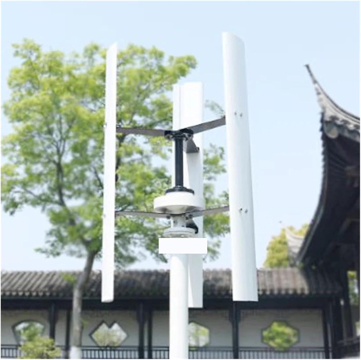 Windmill Generator, 5000W Home Low Noise Wind Power Turbine Generator 5KW 12V 24V 48V Vertical Windmill (Color : White, Size : 12V)