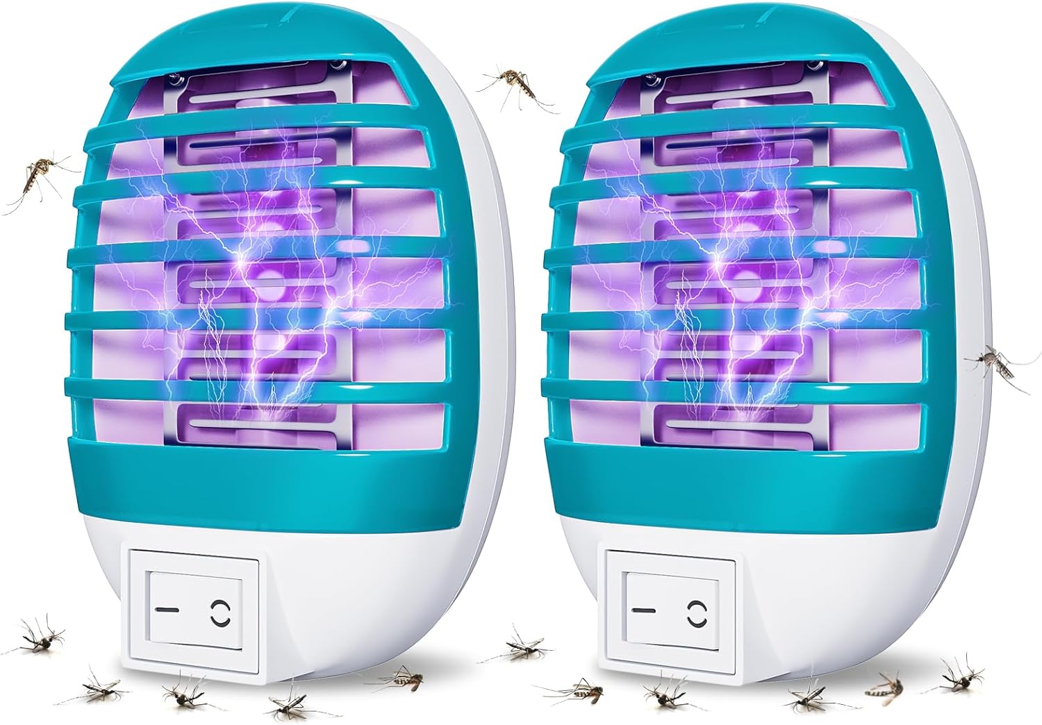 2 Pack Plug in Bug Zapper Indoor Flying Insect Trap, Electronic Mosquito Zapper Gnat Traps with LED Light for Patio, Bedroom, Kitchen, Office