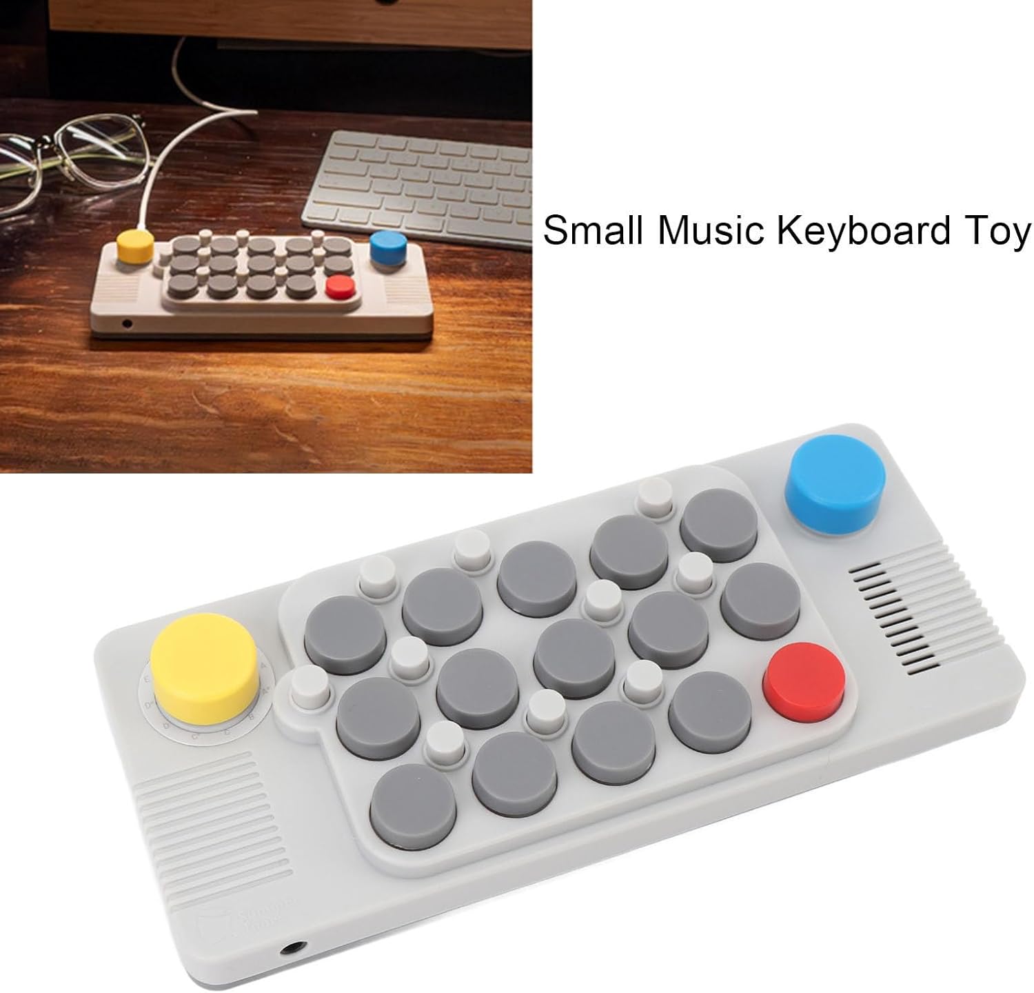 Pocket Music Keyboard, Small MIDI Keyboard Adjustable with 3.5mm Jack, Bluetooth Portable Electric Music Keyboard with Keyboard Stickers for Beginners