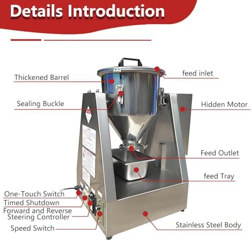 360° Rotation Powder Mixer - 20L Capacity, Stainless Steel, High-Speed Copper Motor, Adjustable Speed for Lab, Granules & Dry Powder Mixing Machine