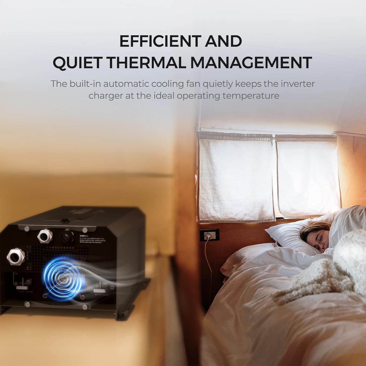 Renogy REGO 3000W Pure Sine Wave Inverter Charger w/LCD Display 12V DC to 120V AC Built-in Bluetooth 4-Stage Charging