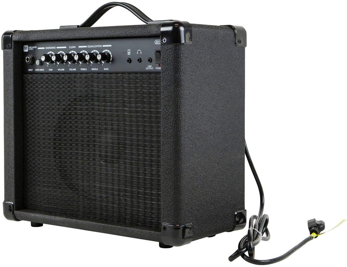 Monoprice 1x8 Guitar Combo Amplifier - Black, 20-Watt, 86dB of Gain - 1/4 Inch Input for Guitars, Aux MP3 Input, 3.5mm Headphone Output