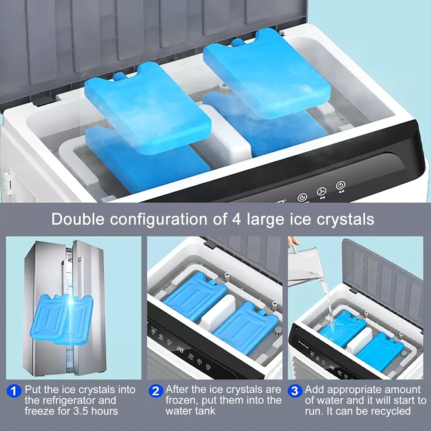 3 in 1 Portable Air Conditioner, Swamp Cooler, Evaporative Air Cooler Outdoor Cooling Fan, 120° Oscillating, 3 Speed for Patio Garage Industry Commercial Use(44.5x34x85cm/18x13x33inch)