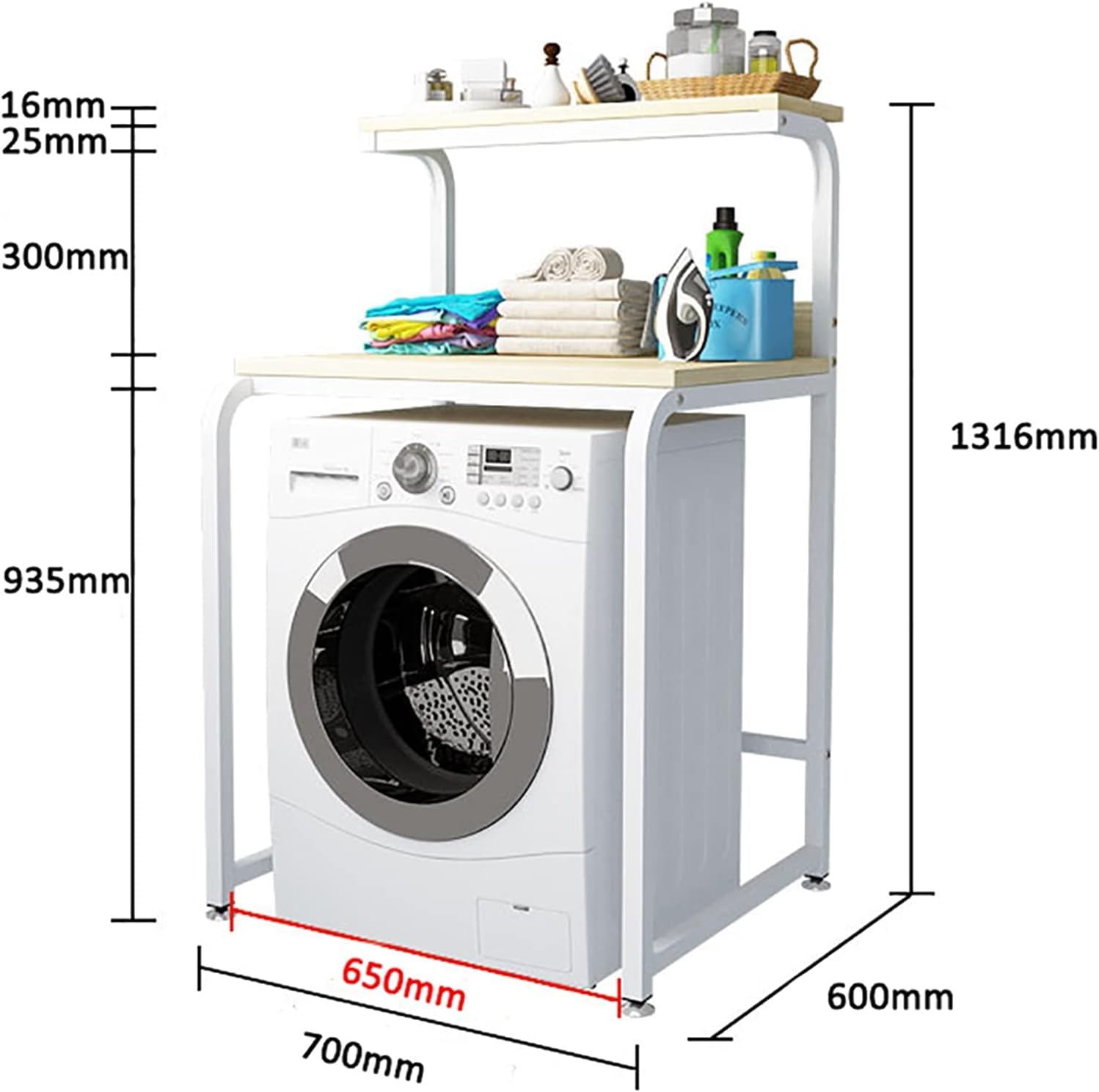 Balcony Washing Machine Drum Holder Storage Holder Washing Machine Upper Space Holder Bathroom Holder (Black C)