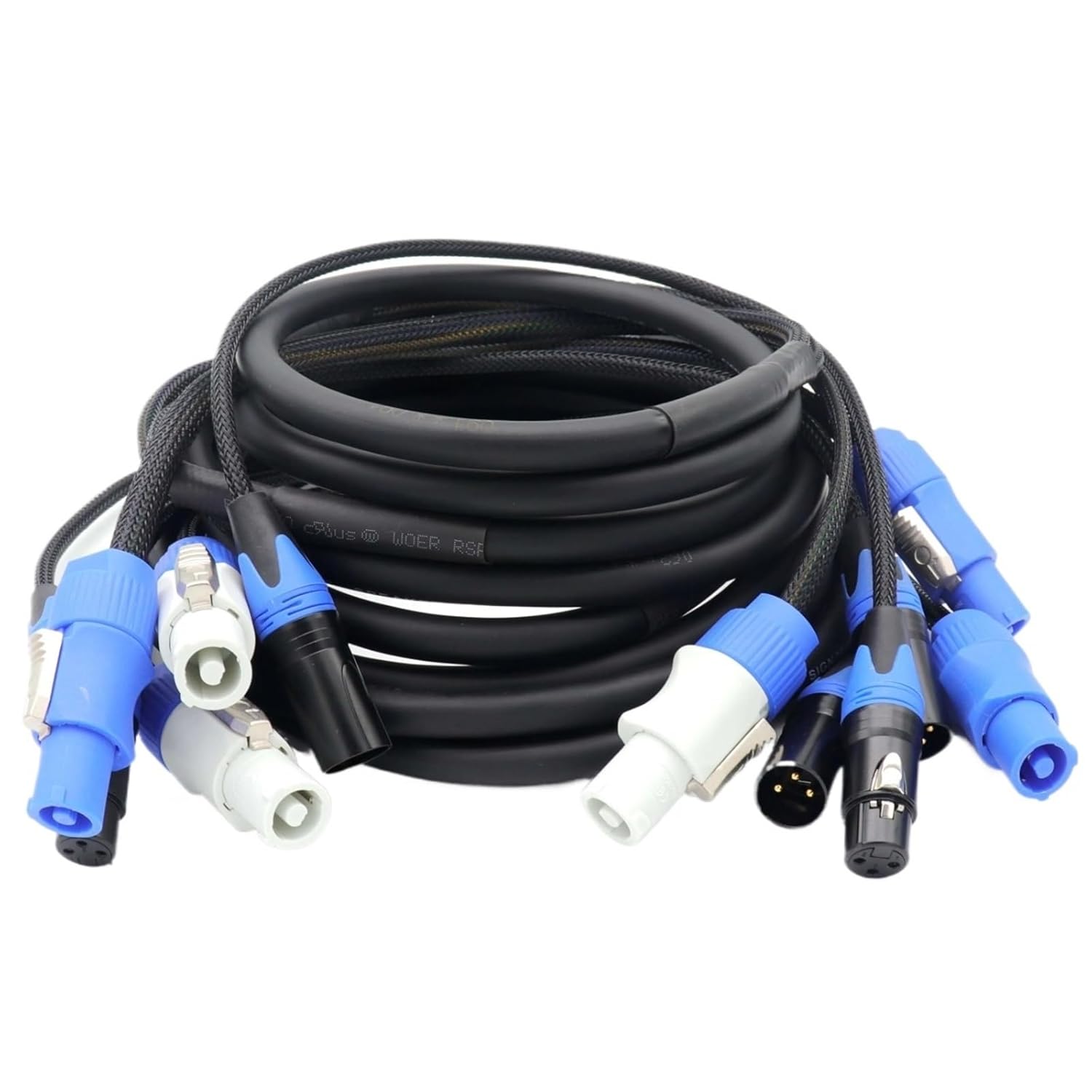 XLR DMX Line & PowerCON in/Out Combo Cable – Audio Signal & Speaker Control for Mobile Stage, DJ Shows & Moving Heads(5)