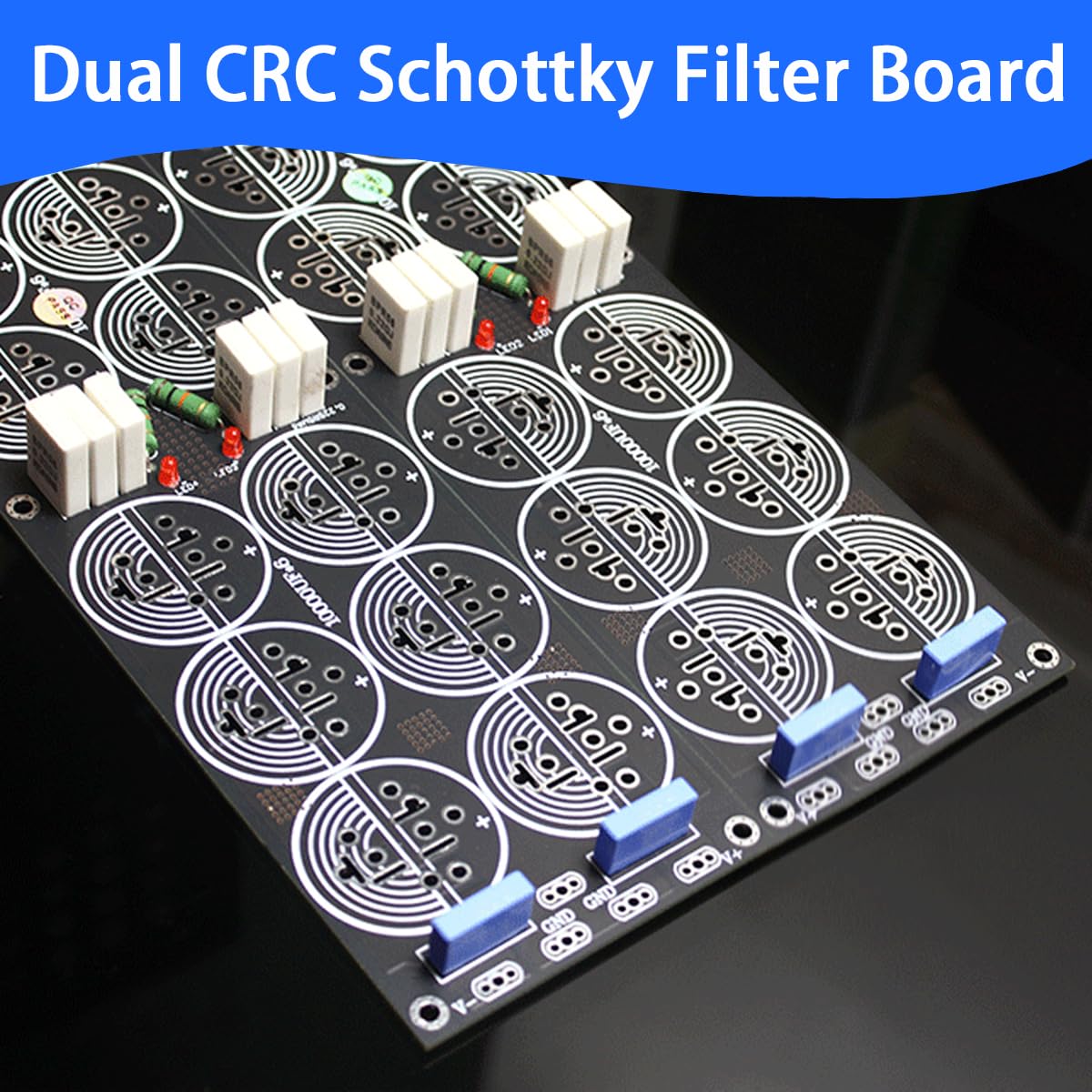 HiFi Class A Power Amplifier Dual-Sided Tinned PCB Power Supply Board – 120A Schottky Rectifier, CRC Filtering, Supports 240,000μF Capacitance – DIY Audio PSU Module