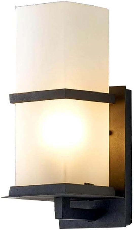 E27 Pedestal Outdoor Wall Light,Exterior Waterproof Wall Lantern Glass Lampshade Lights,European Style Wall Mounted Lighting Fixtures, Vintage Industrial Aluminum Wall Lamps,Reading Light