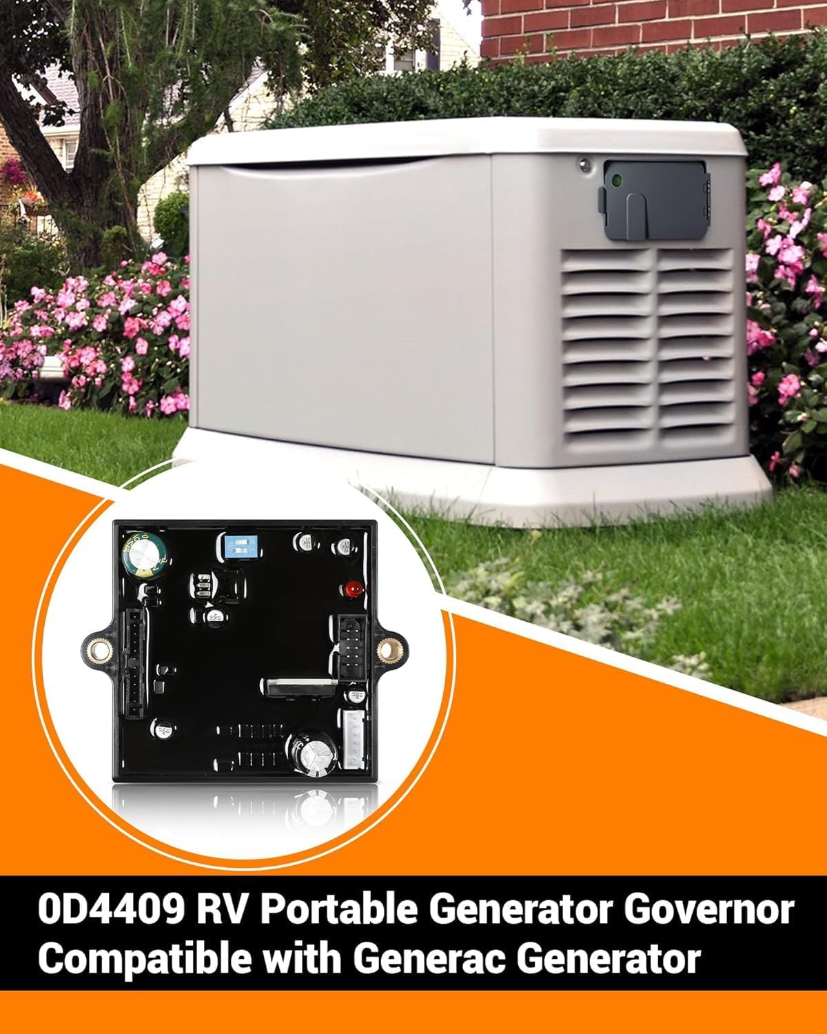 Upgraded 0D4409 Portable Controller PCB with Idle Control Fit for Generac Generator, for Stepper Motor Control - Power System Replacement Part 0D44090SRV