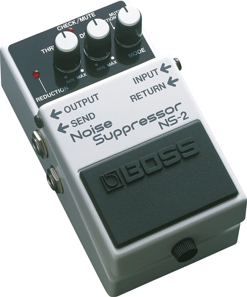 Boss NS-2 Noise Suppressor Bundle with Gearlux Power Supply, Instrument & Patch Cable, and Picks