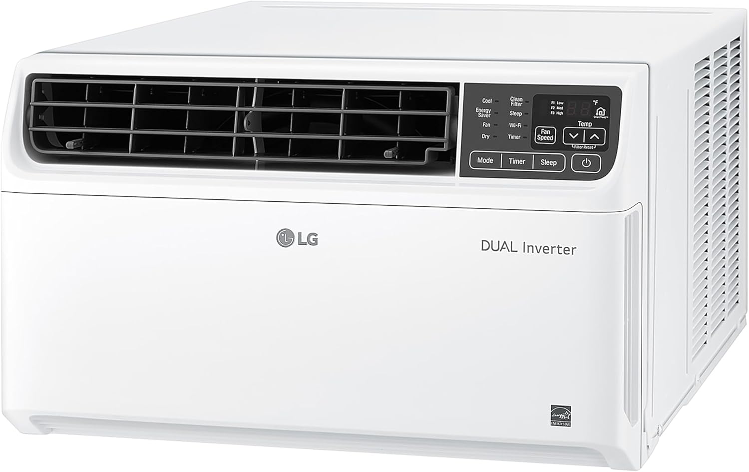 LG 6000 BTU Window Air Conditioner Energy Saving Dual Inverter, Remote Control, WiFi, LG ThinQ, Alexa, Hey Google Enabled Washable Filer Ultra-Quiet Cools Small Room up to 250 Sq.Ft White LW6023IVSM