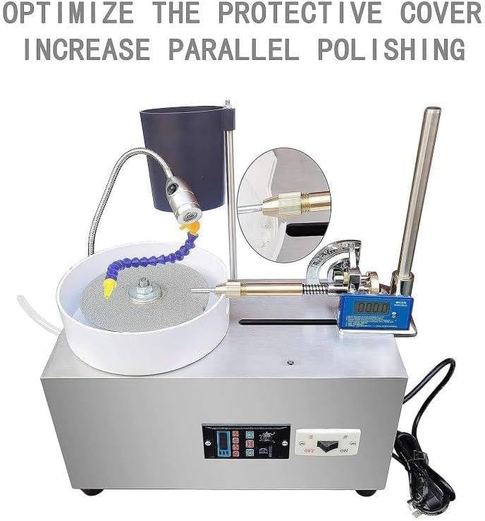 2800rpm Adjustable Stainless Steel Gemstone Faceting Machine, Desktop Gem Grinder, 180w Jewelry Polisher with Digital Display Manipulator, For Knives, Seals, Jewelry, Glass, Gemstones