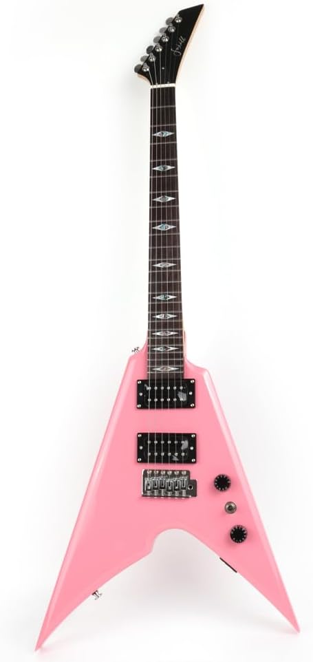 Fojill FHM-602 Solid Body Full Size Canadian Maple Neck Genuine Rosewood Fretboard Fingerboard Mahoghany Body Electric Guitar(FHM-601PK)