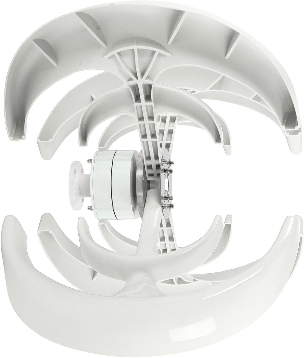 CAJUCA Wind Turbine Kit 5000W 4 Blade Vertical Axis Generator Alternator Small Windmill Free Energy Band Controller and Solar Garden Light