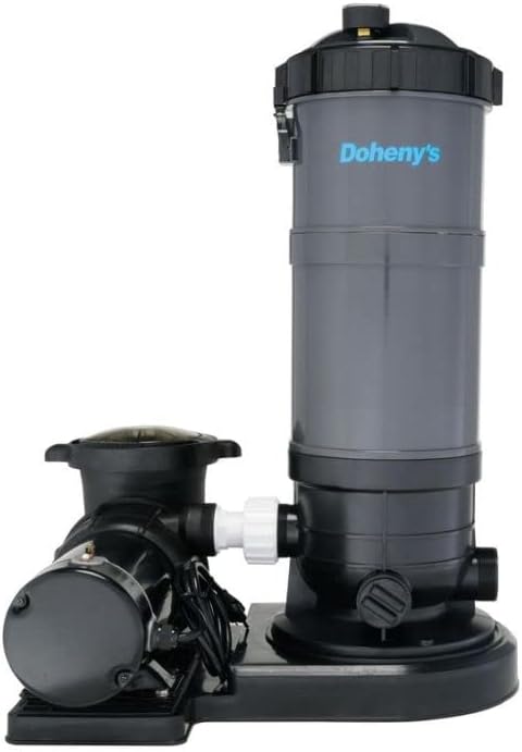 Doheny's Pool Pro Cartridge Filter System for Above-Ground Pools | 70 Sq. Ft. System with 1 HP Pump | Extra-Large Non-Woven Cartridge for Clear Water & Max Flow | Durable Thermoplastic | 115V/60Hz
