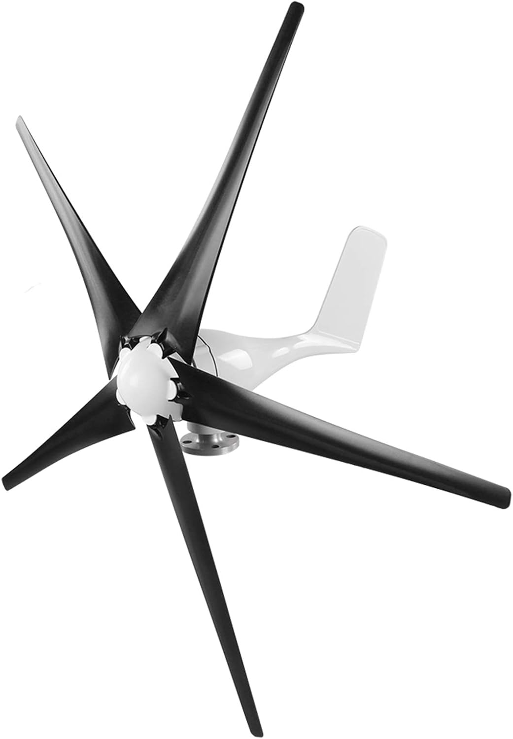 Fafeicy Small Wind Generator, 5 Blades Wind Turbines Kit, 800W, with 3-phase AC Permanent Magnet Synchronous Generator, for Charging Boats, Terraces(24V-Black), Dynamo