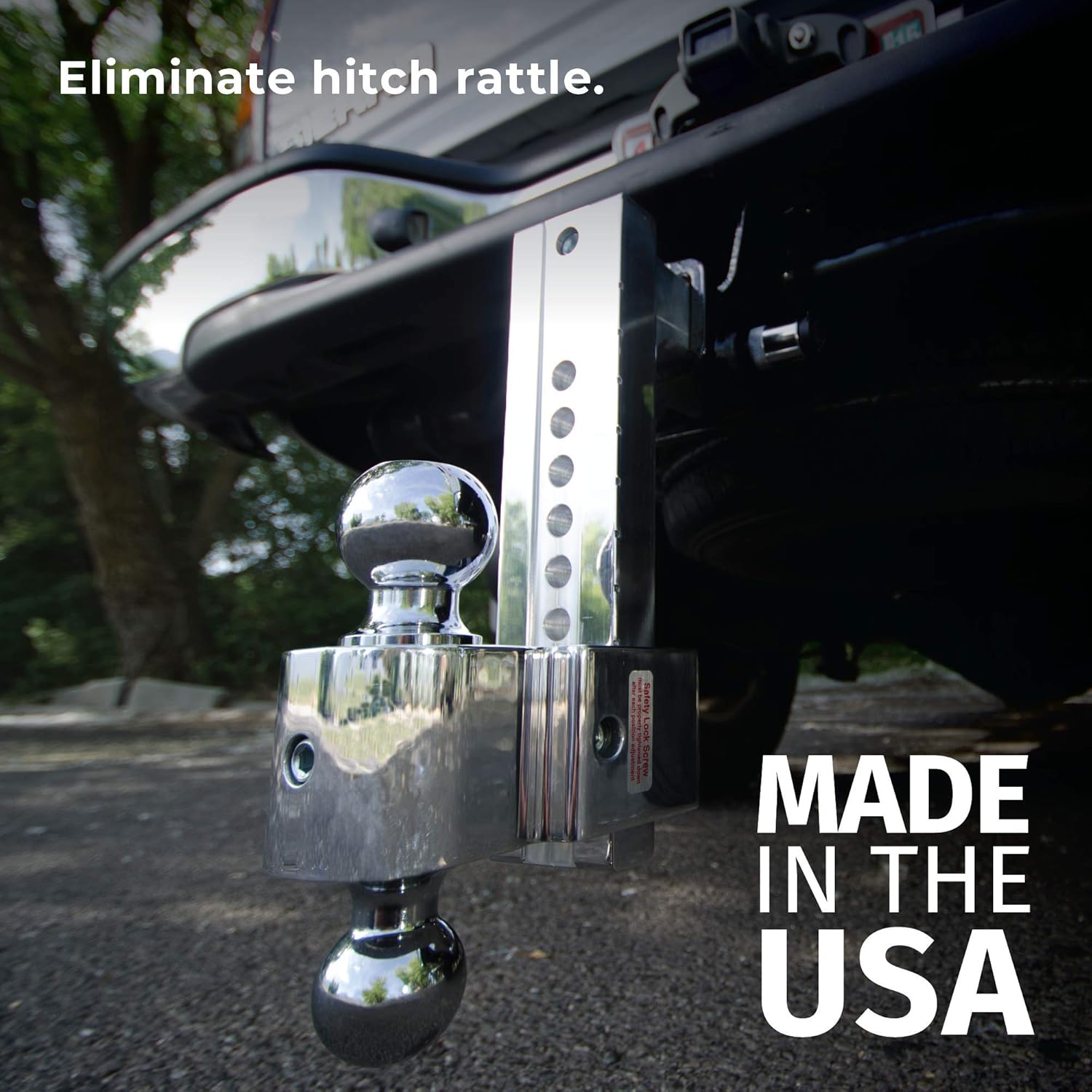 Fastway Flash STBM DT-STBM6600 Adjustable Silent Tow Ball Mount with 6 Inch Drop, 2 Inch Shank, and Chrome Plated Balls