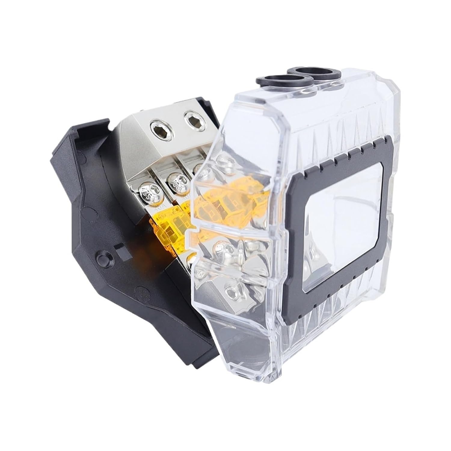 1/2/3/4-Way Fused Distribution Block with 80A Fuses Amp Ground Distribution Block for Car Audio Amplifier Splitter