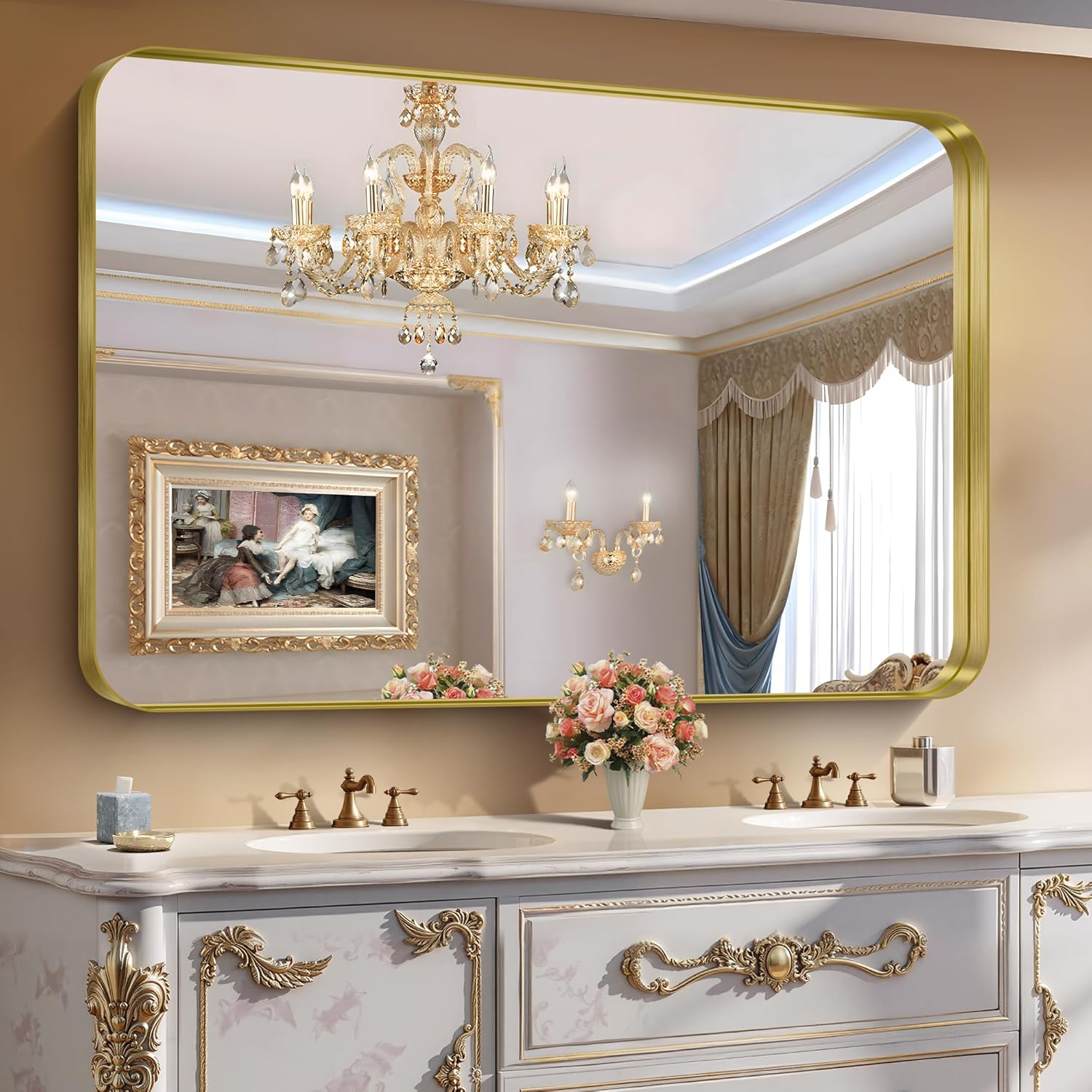 CIRCUMI Gold Bathroom Mirror, 36