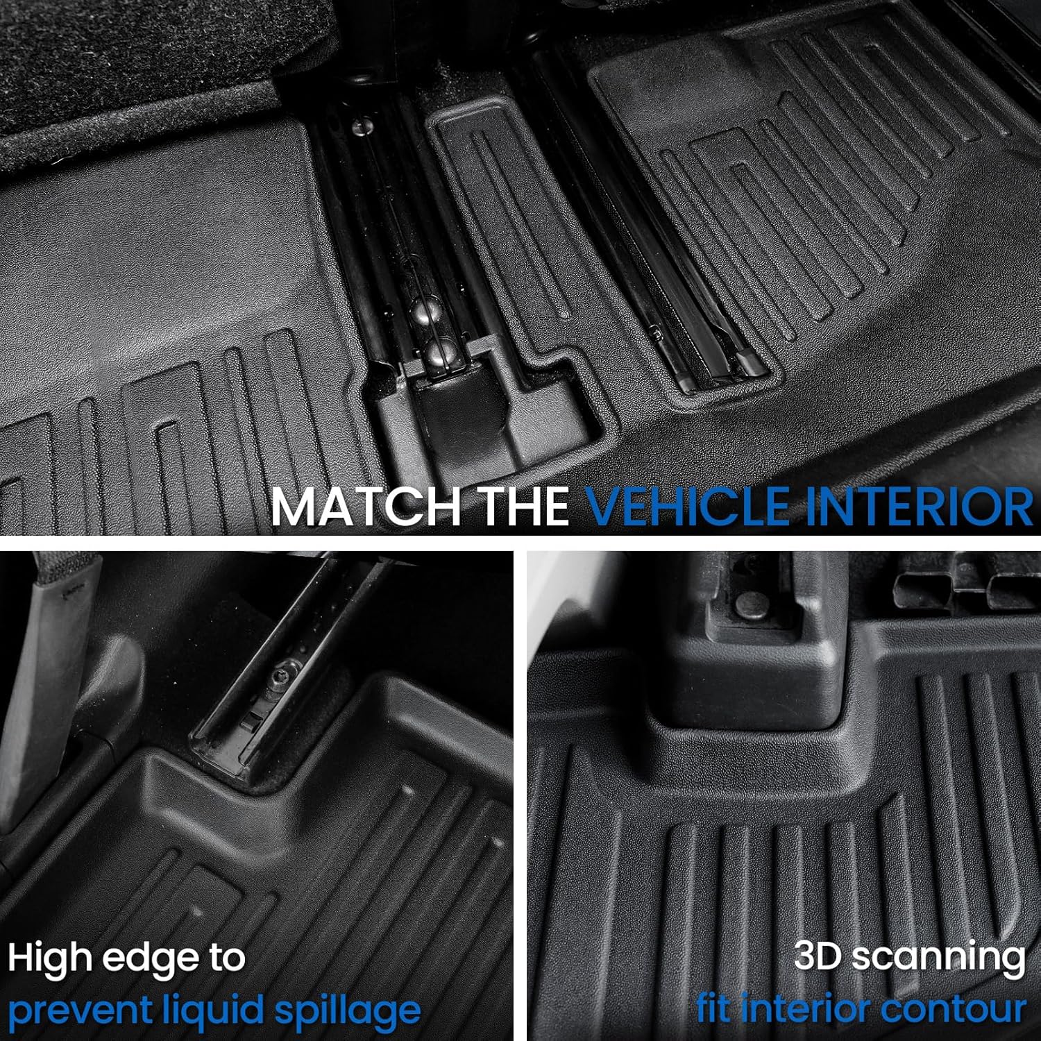 Floor Mats Cargo Mat Set for 2022-2025 Mitsubishi Outlander (Not Fit Sport or PHEV), All Weather TPE Backrest Mat Trunk Mat Cargo Liner Accessories(Floor Mats+Backrest Mats+Cargo Mat)