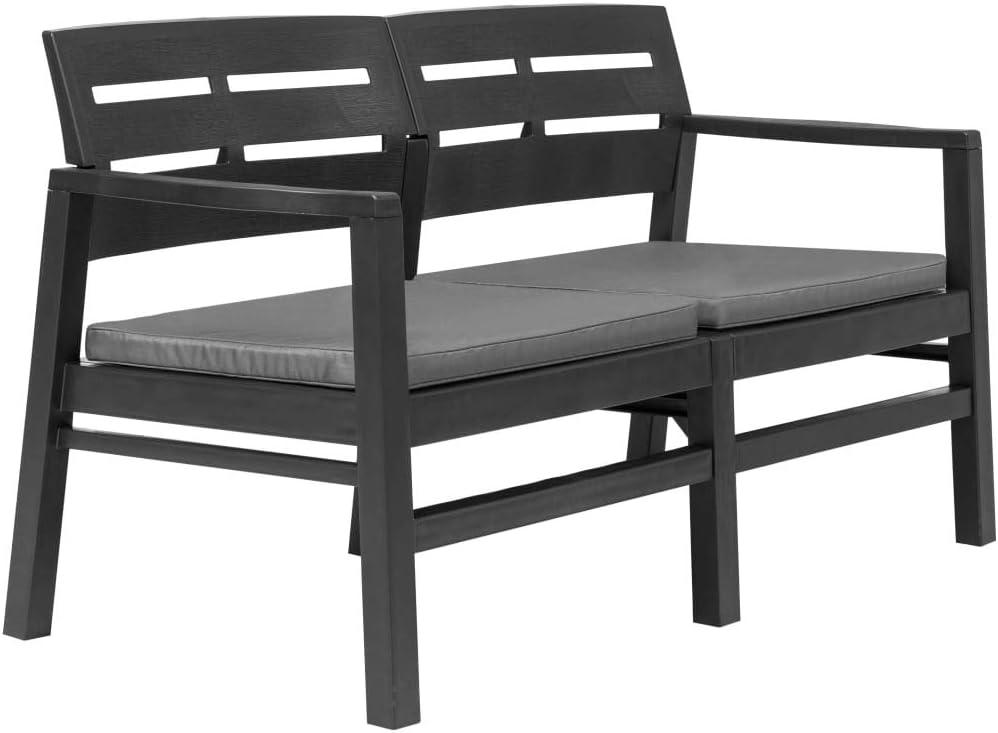 2-Seater Patio Bench with Cushions 52.4