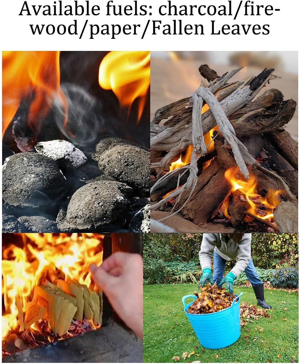 Paper Burner Metal Fire Pits Wood Burning Stove Camping Bonfire Barrel with Lid Burn Barrel for Outside Incinerator Burn Barrel for Paper Leaf Trash.(30.5x16.8CM/12x6.6IN)