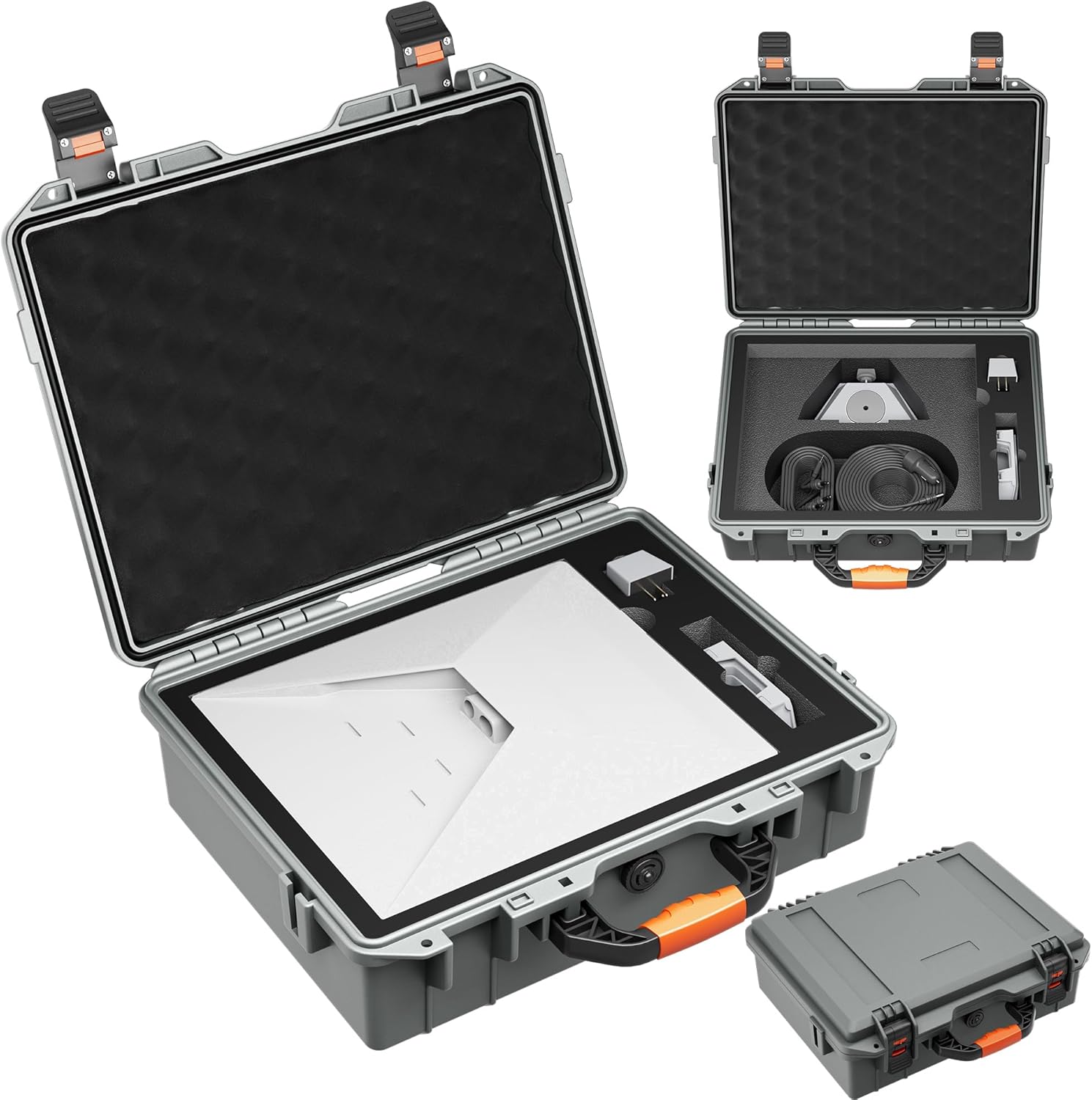 Starlink Mini Case Hard Shell Travel Bag Grey,Waterproof Shockproof Protective Storage Box for Starlink Mini Accessories,Durable Portable Hard Case for Outdoor Camping and Hiking