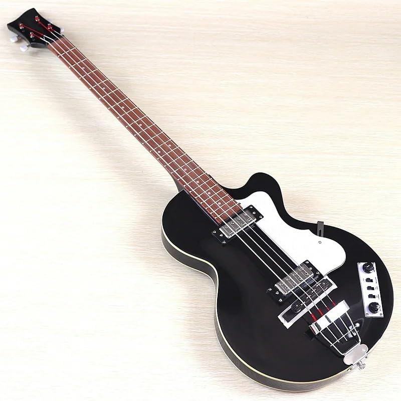 4-String Violin Bass Guitar, 41-Inch Full Size Electric Bass Guitarra, Laminated Spruce Top,22-Fret Synthetic Wood Fingerboard(M2 Black)