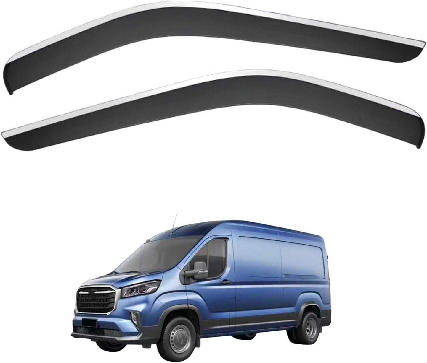 Window Deflectors for Maxus Deliver 9 MK1 2019+, Sun Rain Guard Window Visors Vent Shades with Bright Stripes Car Accessories
