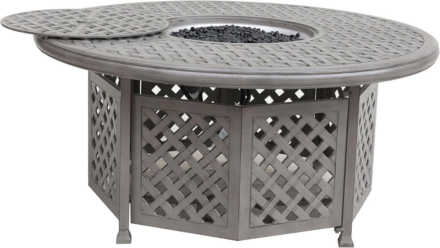 Cast Aluminum Propane Gas Firepit Table, Chat Height